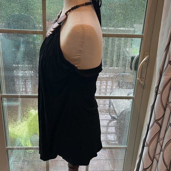 Forever 21 Black Wooded Bead Halter Top- Size Large - Picture 3 of 6